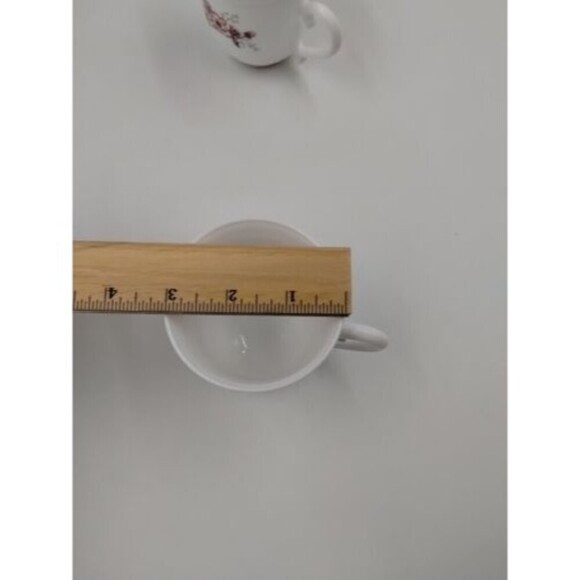 Set of 2 Vintage Arcopal France White Tea Cups With Pink Flowers - Picture 9 of 10